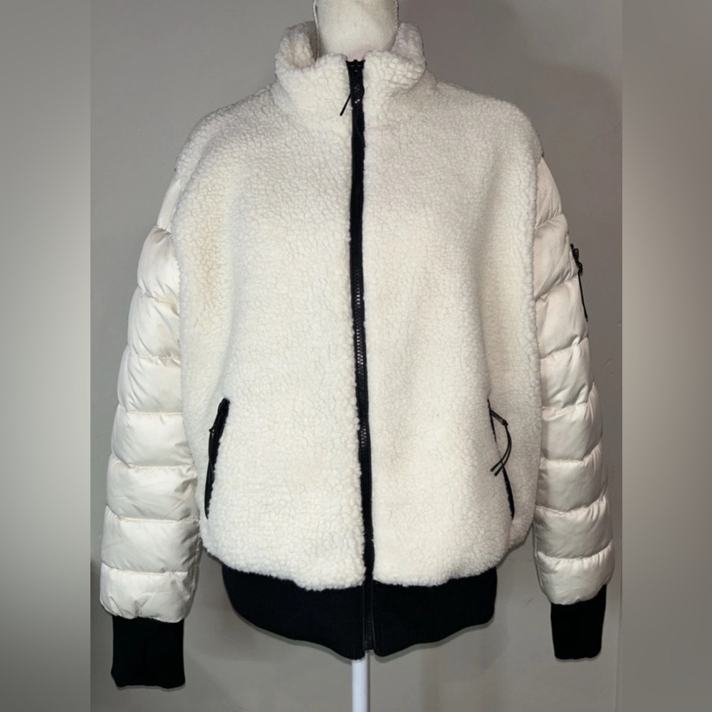 Athletic Collection Women’s Sherpa Fleece Insulated Jacket Off White Sz L NWT